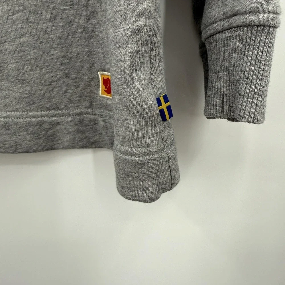 Fjällräven Hoodie Womens Small Gray Pullover Fleece Hooded Embroidered Logo